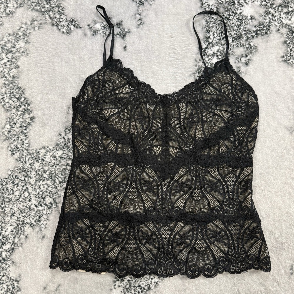 The Limited Lace Cami Womens S Black Sheer Corset Inspired Y2K Going Out Top‎